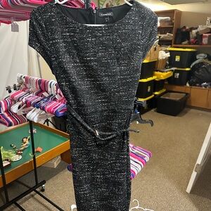 Express Black Tweed Midi Dress with Silver Fleck
